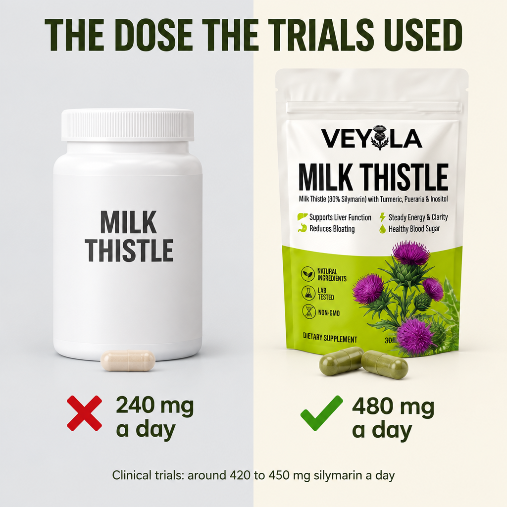 A typical tub with 240 mg a day next to Veyola with 480 mg a day