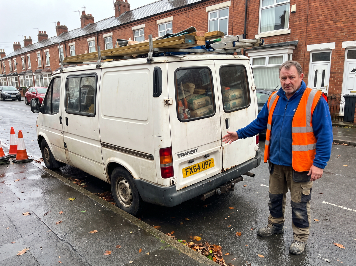 Overloaded work van