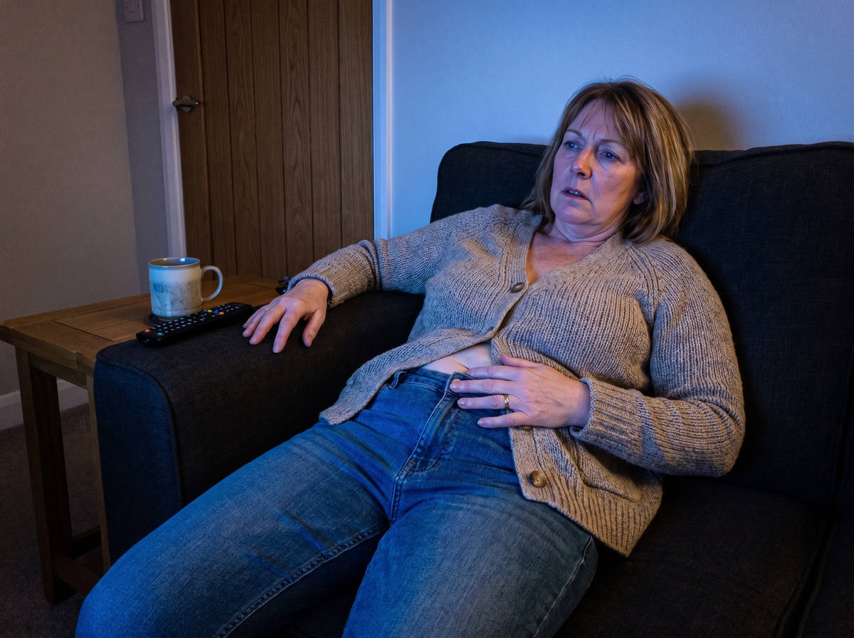 Bloated on the sofa at 8pm